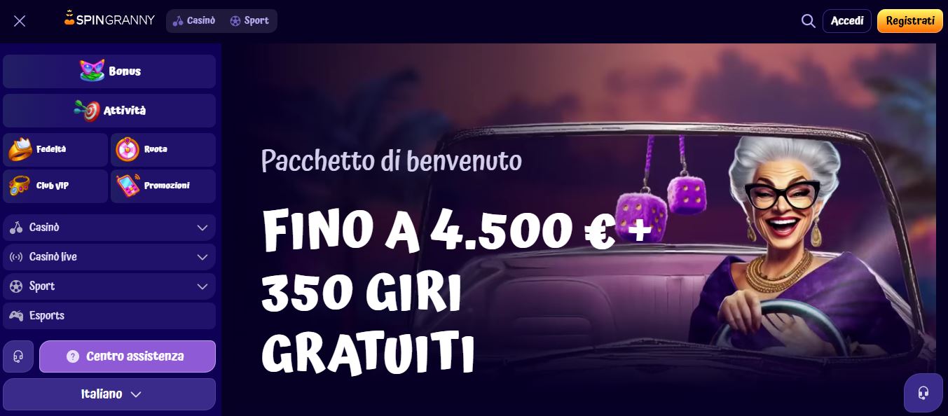 Ottieni pacchetto benvenuto fino a 4500 euro e giri gratuiti