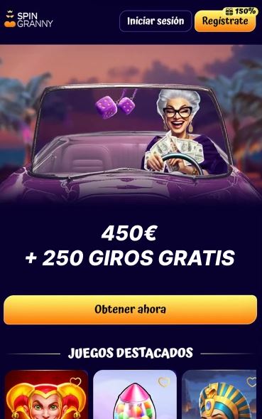 Registrati su SpinGranny e ottieni 450€ più 250 giri gratuiti di benvenuto