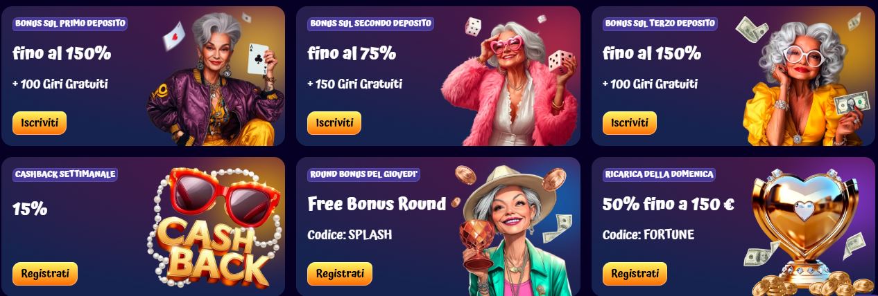 Richiedi tutti i bonus deposito e cashback settimanale disponibili