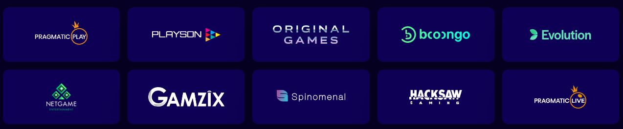 Gioca slot dei migliori provider come Pragmatic Play ed Evolution
