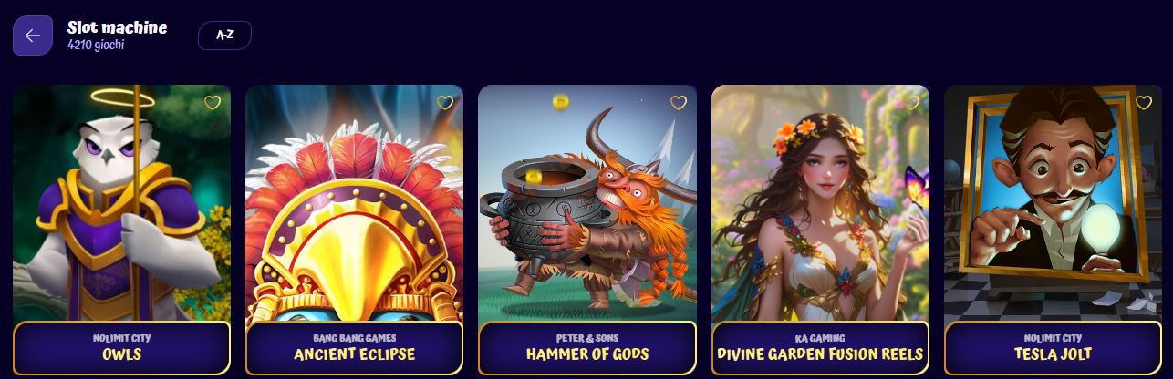 Cerca tra oltre 4000 slot machine e scegli il tuo gioco
